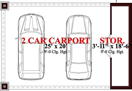 2 Car Garage Plan 78665 First Level Plan