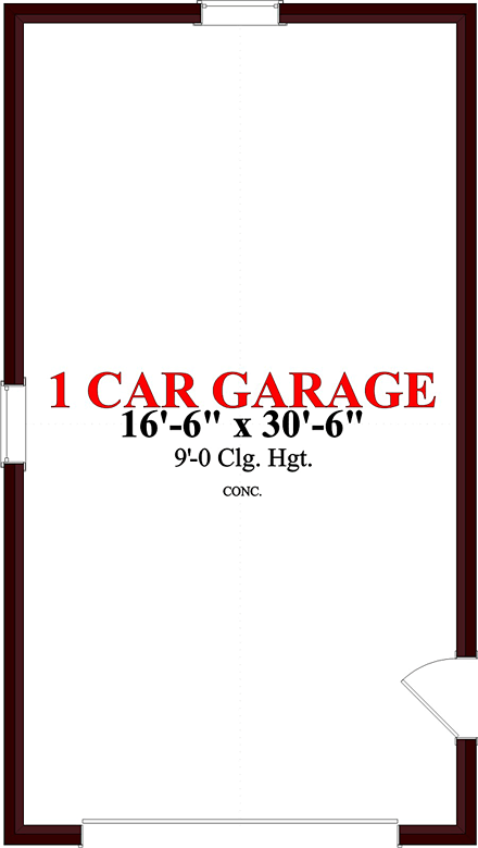 1 Car Garage Plan 78667 First Level Plan