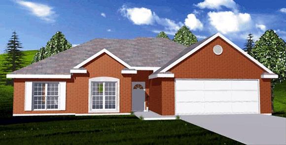 Ranch House Plan 78700 with 3 Beds, 2 Baths, 2 Car Garage Elevation