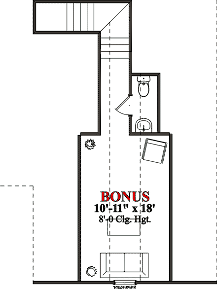 Craftsman House Plan 78719 with 3 Beds, 3 Baths, 2 Car Garage Second Level Plan
