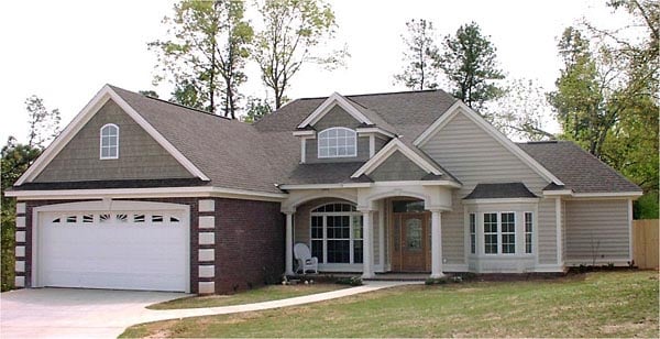 Traditional Plan with 1868 Sq. Ft., 4 Bedrooms, 2 Bathrooms, 2 Car Garage Elevation