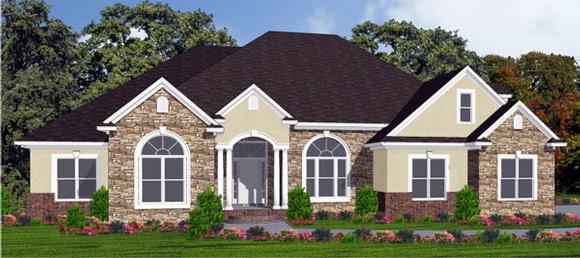 Contemporary House Plan 78751 with 4 Beds, 3 Baths, 2 Car Garage Elevation
