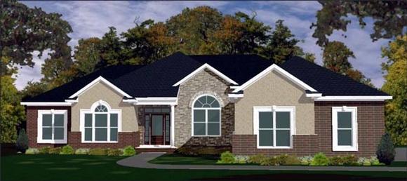 Contemporary House Plan 78765 with 4 Beds, 3 Baths, 2 Car Garage Elevation
