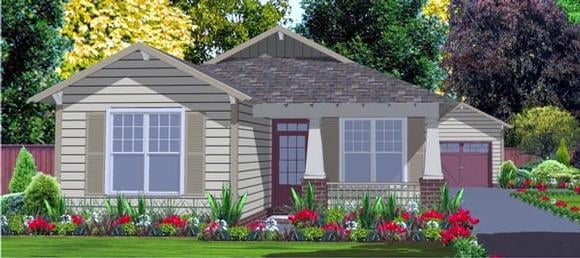 Contemporary House Plan 78799 with 2 Beds, 2 Baths, 1 Car Garage Elevation