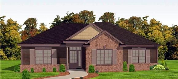 Craftsman House Plan 78802 with 3 Beds, 2 Baths Elevation