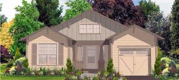 Contemporary House Plan 78813 with 3 Beds, 2 Baths, 1 Car Garage Elevation
