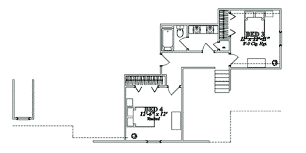 European House Plan 78838 with 4 Beds, 3 Baths, 2 Car Garage Second Level Plan