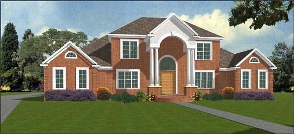Colonial House Plan 78851 with 4 Beds, 5 Baths, 3 Car Garage Elevation