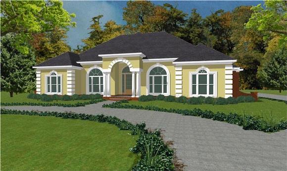 Colonial House Plan 78853 with 3 Beds, 3 Baths, 2 Car Garage Elevation