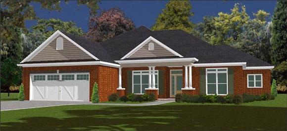 Traditional House Plan 78858 with 4 Beds, 3 Baths, 2 Car Garage Elevation