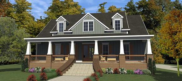 Bungalow, Cottage, Country, Craftsman, Farmhouse, Historic House Plan 78898 with 3 Beds, 3 Baths, 2 Car Garage Elevation