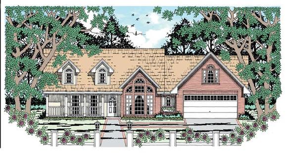 One-Story, Traditional House Plan 79006 with 3 Beds, 2 Baths, 2 Car Garage Elevation