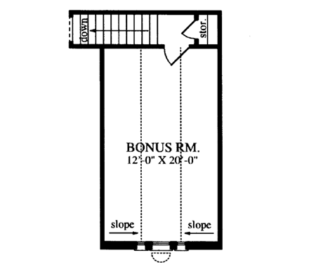 Traditional House Plan 79010 with 3 Beds, 2 Baths, 2 Car Garage Second Level Plan