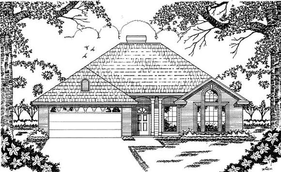 European, One-Story, Traditional House Plan 79018 with 3 Beds, 2 Baths, 2 Car Garage Elevation