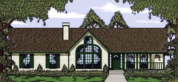 One-Story, Ranch House Plan 79024 with 3 Beds, 2 Baths, 2 Car Garage Elevation