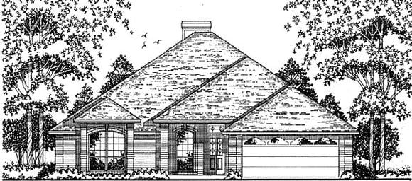 European, One-Story House Plan 79028 with 4 Beds, 2 Baths, 2 Car Garage Elevation