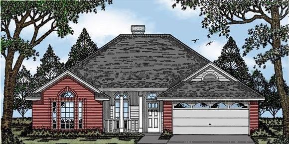 European, One-Story House Plan 79052 with 3 Beds, 2 Baths, 2 Car Garage Elevation