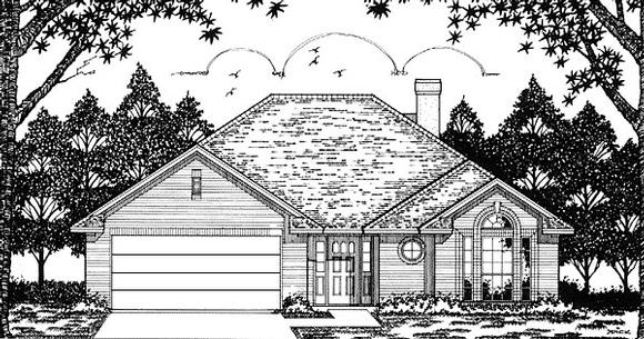 European, One-Story House Plan 79053 with 3 Beds, 2 Baths, 2 Car Garage Elevation