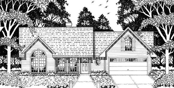 Traditional House Plan 79077 with 3 Beds, 2 Baths, 2 Car Garage Elevation
