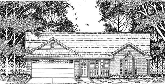 One-Story, Ranch, Traditional House Plan 79089 with 3 Beds, 2 Baths, 2 Car Garage Elevation