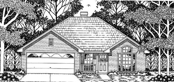 European, One-Story House Plan 79091 with 3 Beds, 2 Baths, 2 Car Garage Elevation