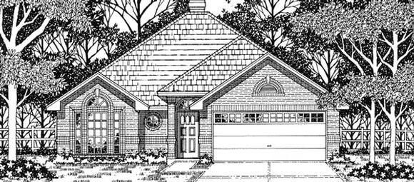 European, One-Story House Plan 79096 with 3 Beds, 2 Baths, 2 Car Garage Elevation