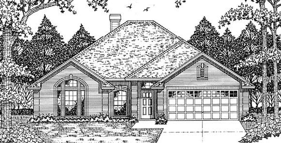European, One-Story House Plan 79106 with 3 Beds, 2 Baths, 2 Car Garage Elevation