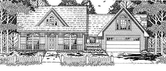 Country, Southern House Plan 79108 with 3 Beds, 2 Baths, 2 Car Garage Elevation