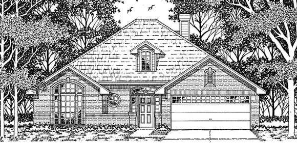 European, One-Story House Plan 79109 with 3 Beds, 2 Baths, 2 Car Garage Elevation