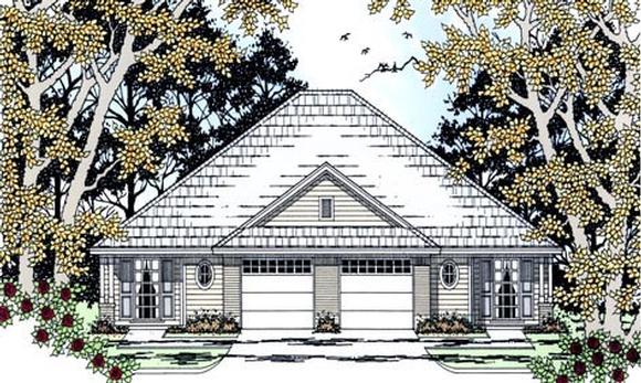 Country Multi-Family Plan 79110 with 6 Beds, 4 Baths, 2 Car Garage Elevation