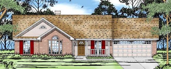 One-Story, Traditional House Plan 79125 with 3 Beds, 2 Baths, 2 Car Garage Elevation