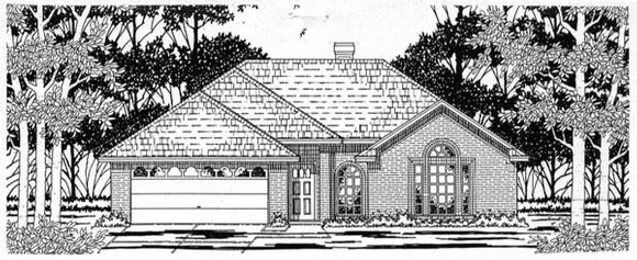 European, One-Story House Plan 79126 with 3 Beds, 2 Baths, 2 Car Garage Elevation