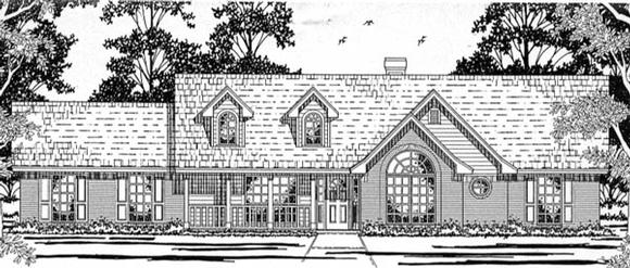 Country, One-Story House Plan 79134 with 3 Beds, 2 Baths, 2 Car Garage Elevation