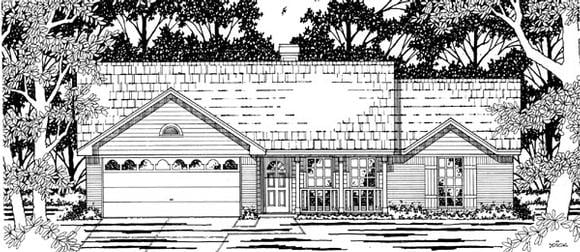 One-Story, Traditional House Plan 79167 with 3 Beds, 2 Baths, 2 Car Garage Elevation