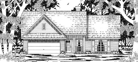 Traditional House Plan 79168 with 3 Beds, 2 Baths, 2 Car Garage Elevation