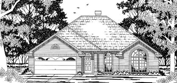 European, One-Story House Plan 79189 with 3 Beds, 2 Baths, 2 Car Garage Elevation
