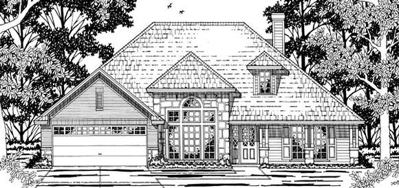 European, One-Story, Victorian House Plan 79197 with 3 Beds, 2 Baths, 2 Car Garage Elevation
