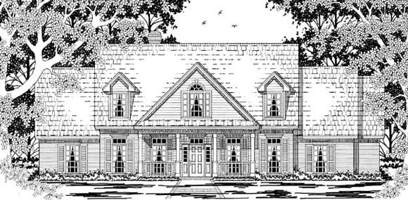 Cape Cod, Country House Plan 79220 with 4 Beds, 3 Baths, 3 Car Garage Elevation