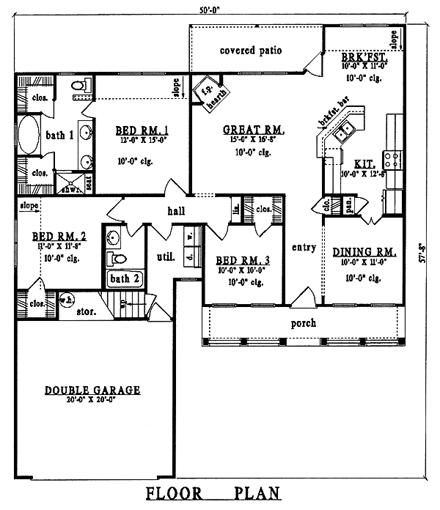 Cape Cod, Country House Plan 79233 with 3 Beds, 2 Baths, 2 Car Garage First Level Plan