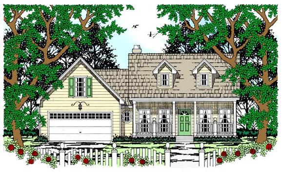 Cape Cod, Country House Plan 79233 with 3 Beds, 2 Baths, 2 Car Garage Elevation