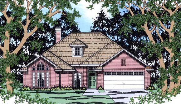 European, One-Story House Plan 79237 with 4 Beds, 2 Baths, 2 Car Garage Elevation