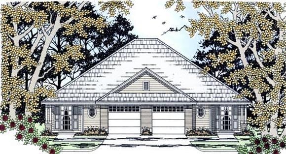 Country Multi-Family Plan 79238 with 6 Beds, 2 Baths, 2 Car Garage Elevation