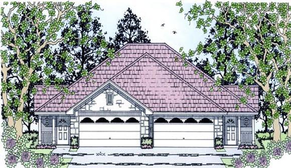 Country Multi-Family Plan 79240 with 6 Beds, 4 Baths, 4 Car Garage Elevation