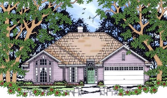 European, One-Story House Plan 79248 with 3 Beds, 2 Baths, 2 Car Garage Elevation