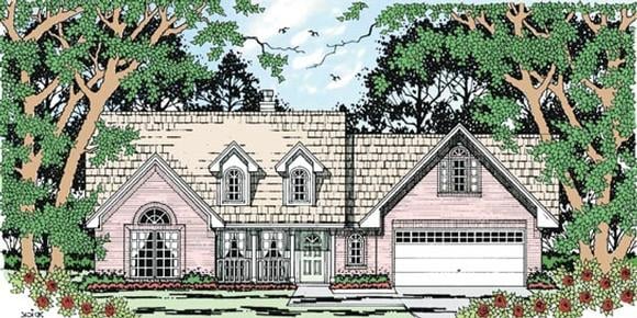 Country, One-Story House Plan 79257 with 4 Beds, 2 Baths, 2 Car Garage Elevation