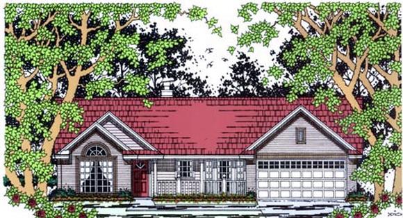 Country House Plan 79259 with 3 Beds, 2 Baths, 2 Car Garage Elevation