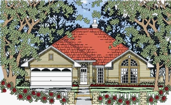 European, One-Story, Traditional House Plan 79262 with 3 Beds, 3 Baths, 2 Car Garage Elevation
