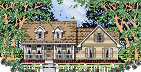Country, One-Story House Plan 79263 with 3 Beds, 2 Baths, 2 Car Garage Elevation