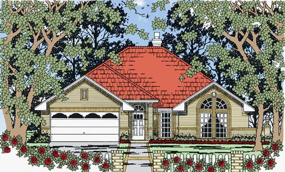 European, Traditional House Plan 79264 with 4 Beds, 2 Baths, 2 Car Garage Elevation