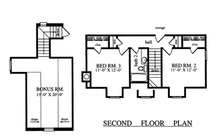 Cape Cod, Country House Plan 79268 with 3 Beds, 3 Baths, 2 Car Garage Second Level Plan